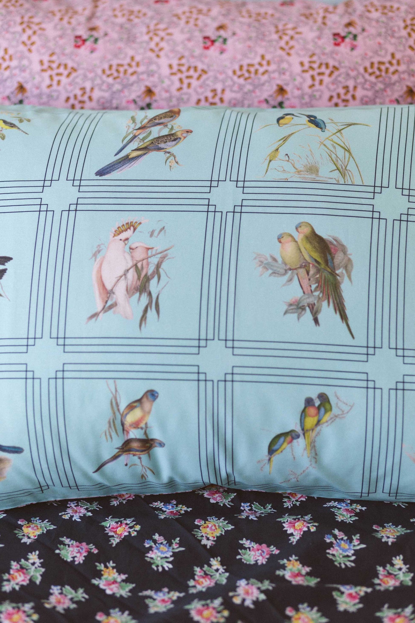 Australian Birds pillowcase set cotton Lazybones Australia
