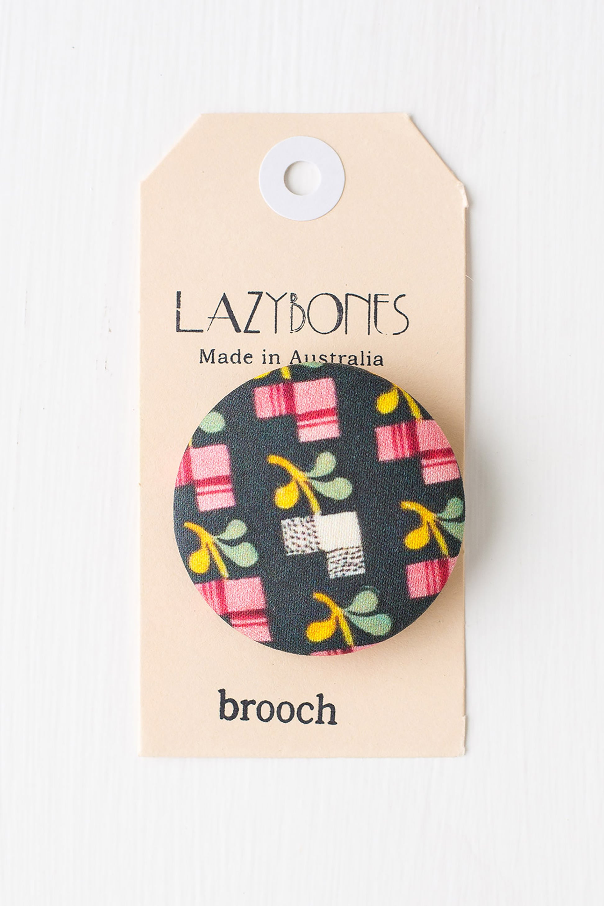 Painted floral brooch