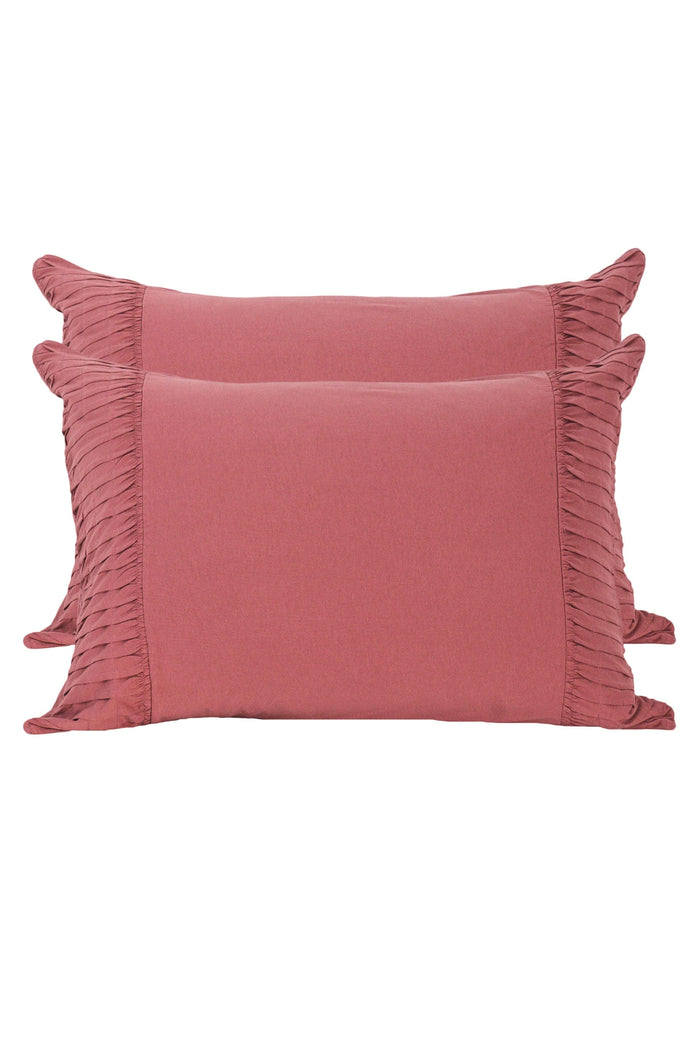 Cedar Pillowcase Set - Two Pink Decorative Pillows