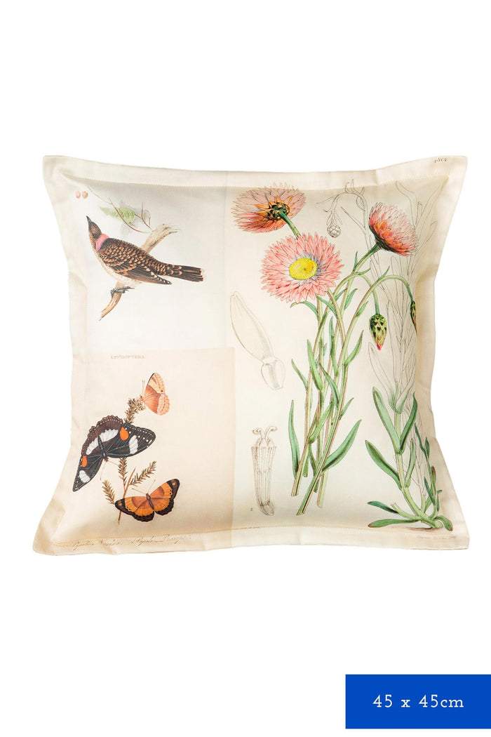 birds, butterflies, and flowers.
