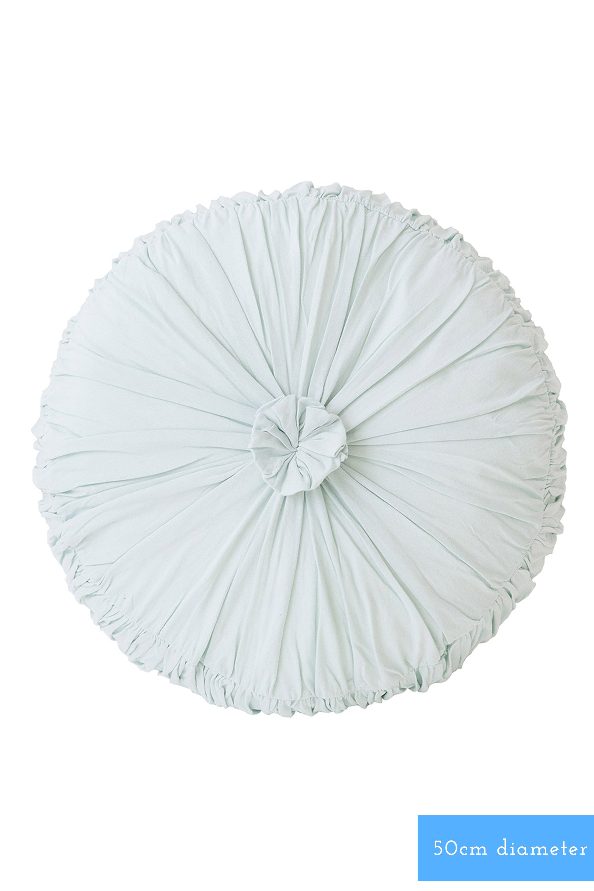 Rosette Round Cushion Cover in Chalk Blue *organic cotton