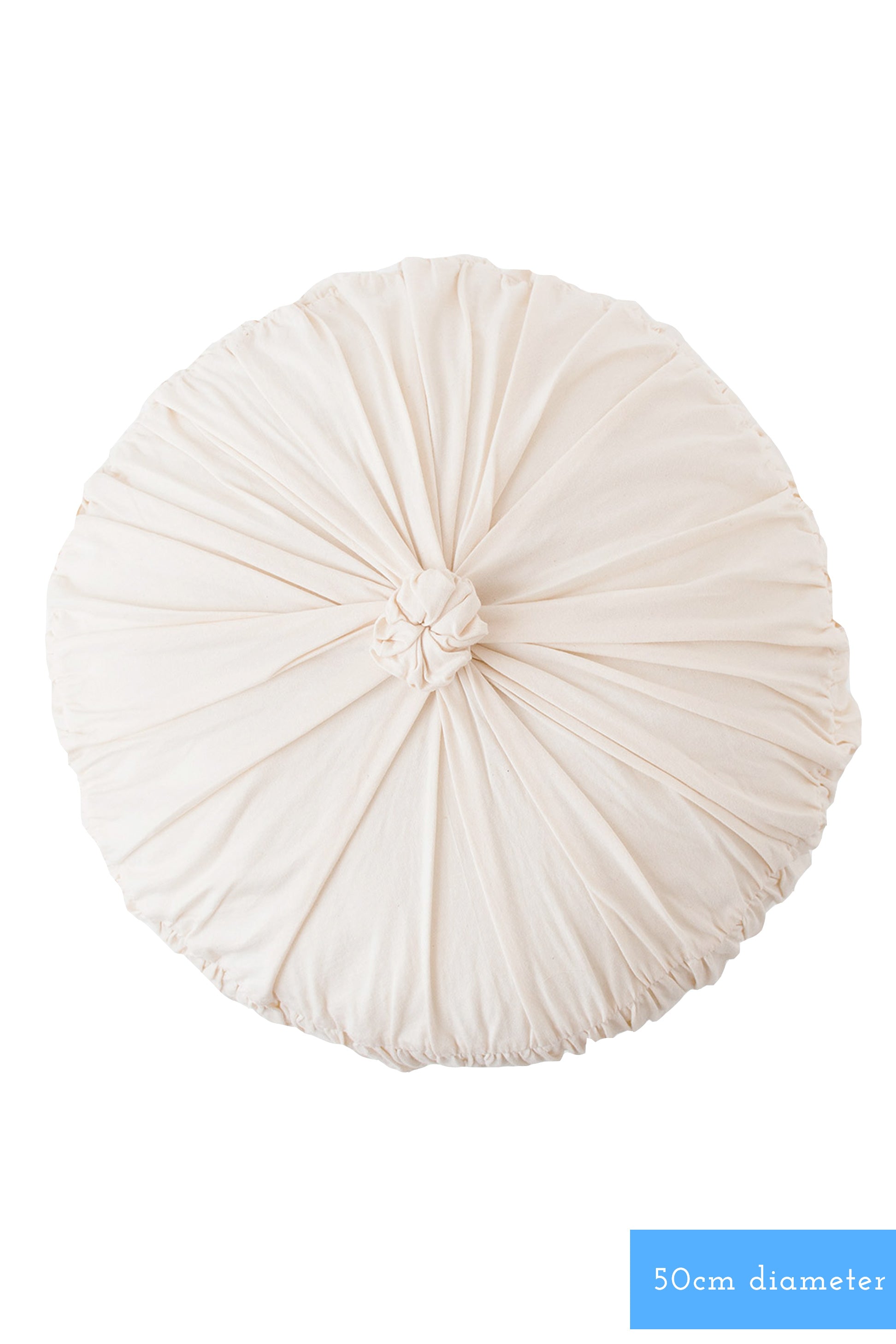 Rosette round cushion cover in Natural *organic cotton