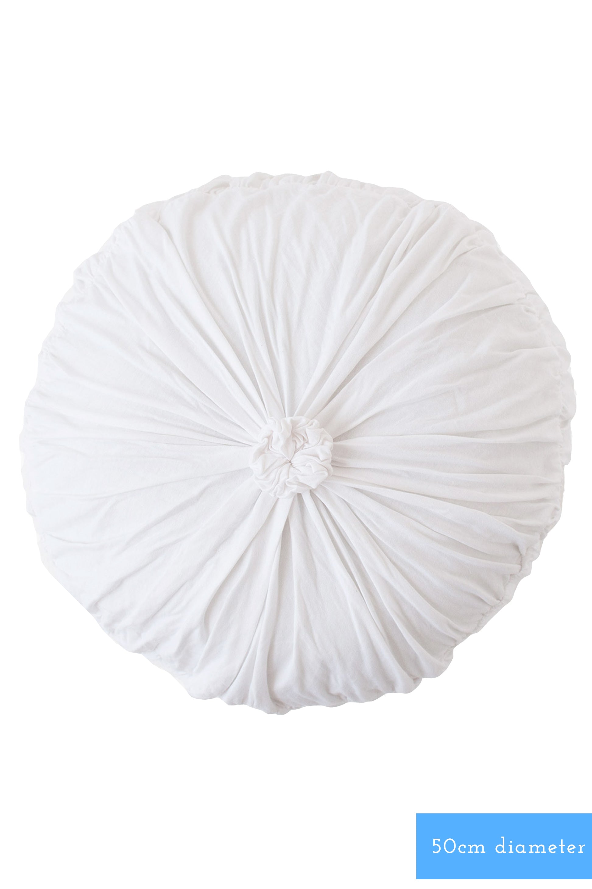 Rosette round cushion cover in White *organic cotton