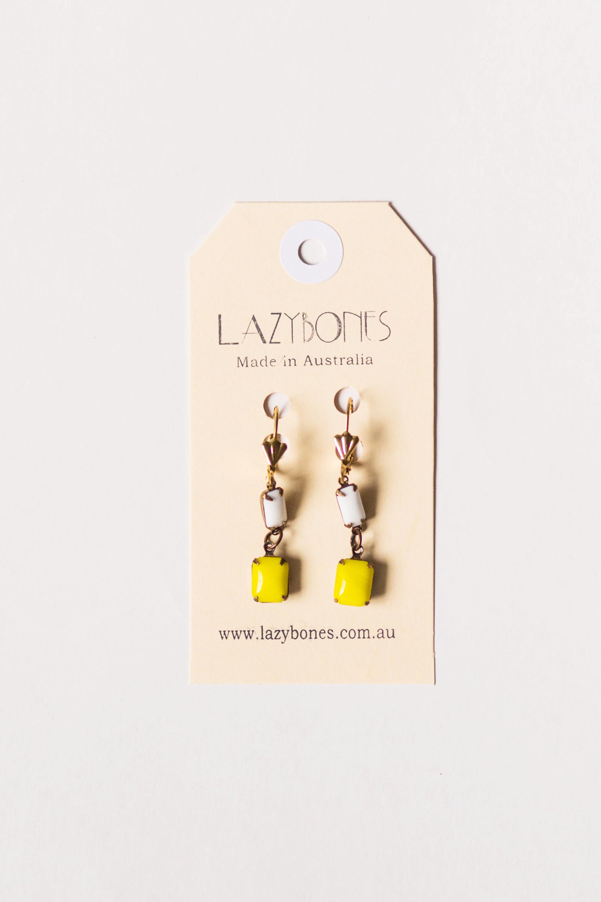 Vintage white yellow earrings