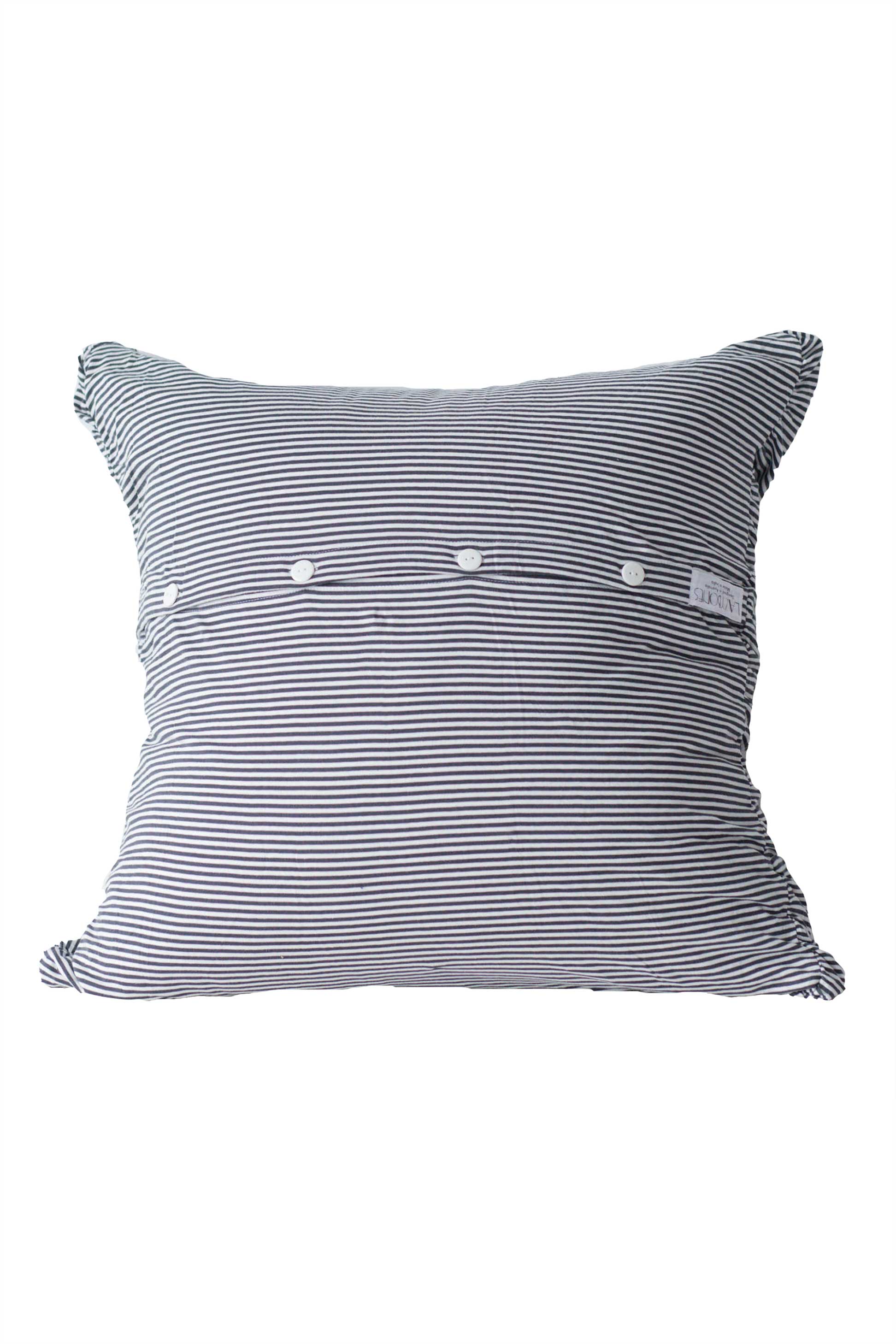 Euro Rosette in Charcoal stripe *organic cotton