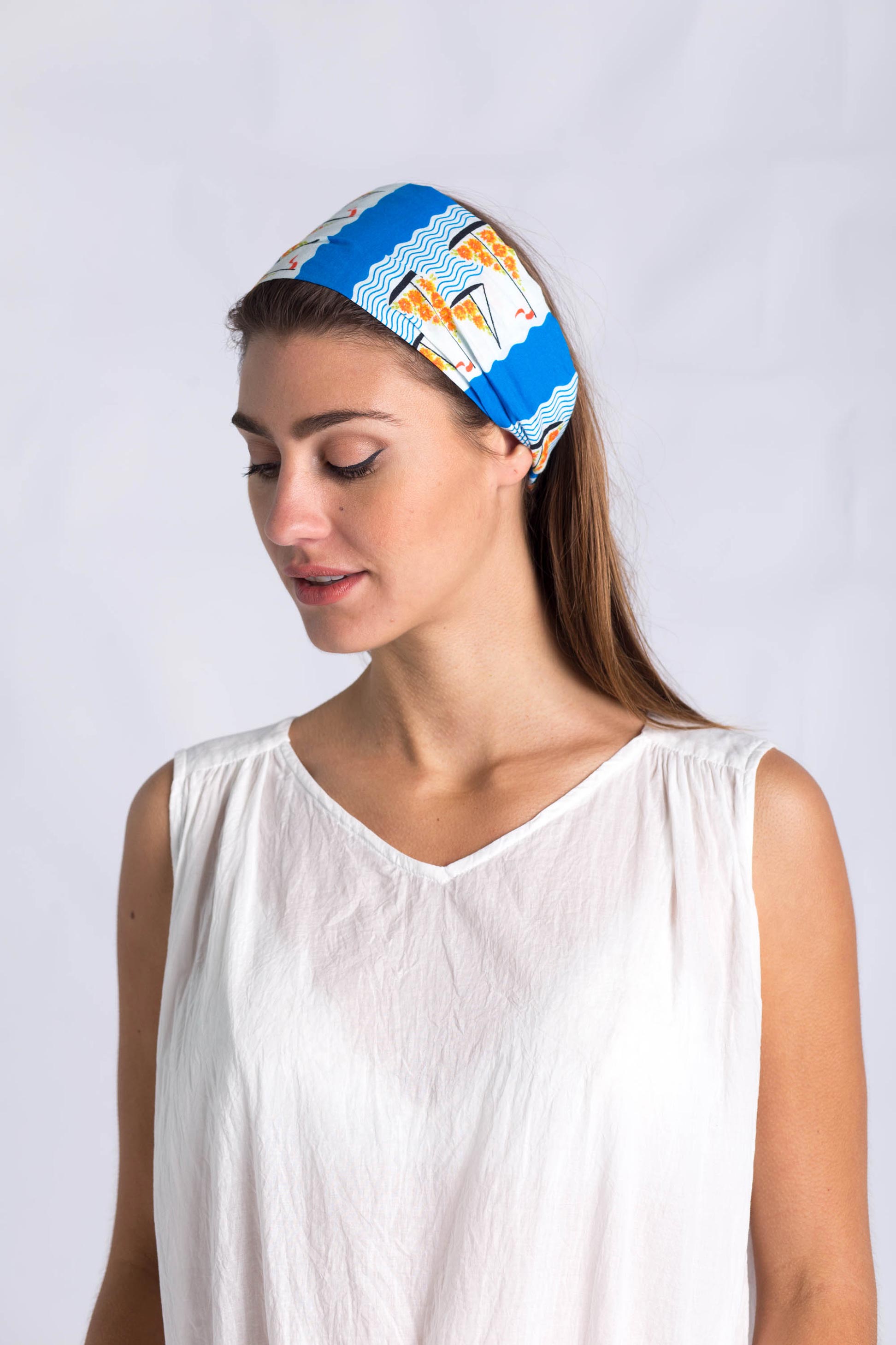 Head scarf in Seaside *organic cotton