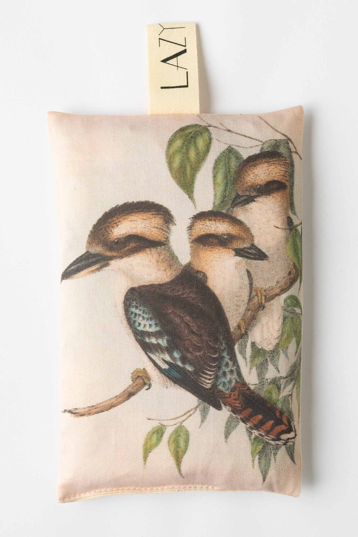 Kookaburra scented sachet with bird illustration