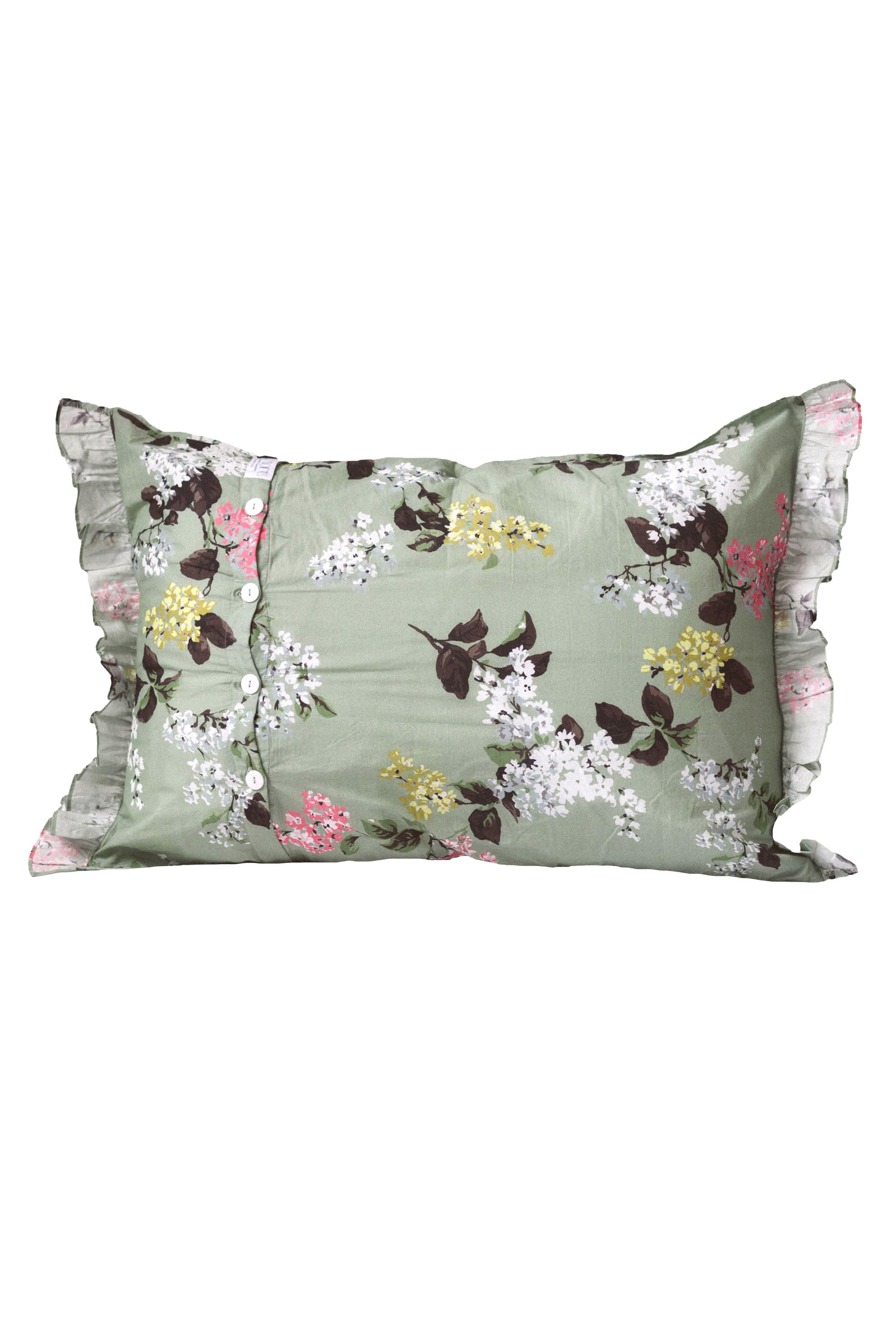 Gathered pillowcase in Blossom *organic cotton