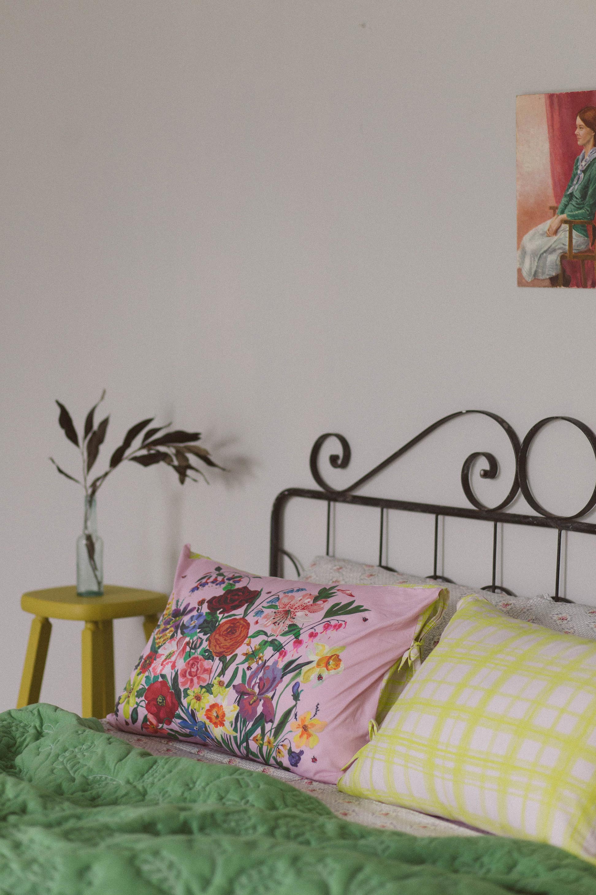 Rainbow Floral Pink pillowcase set *organic cotton