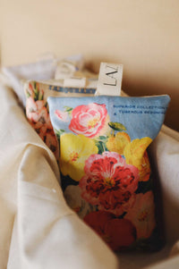 Scented drawer or wardrobe sachet with vintage Begonia flower print