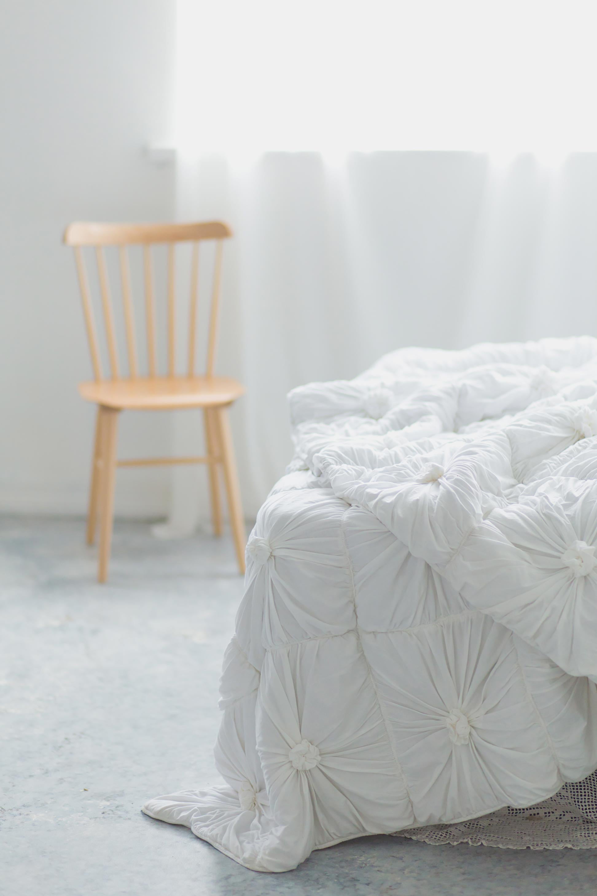 Rosette quilt in White *organic cotton